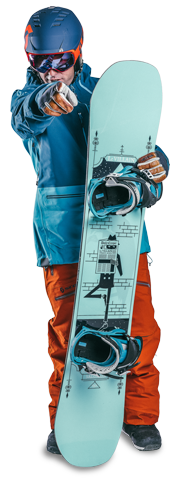 Oxygène Snowboard Instructor Pointing
